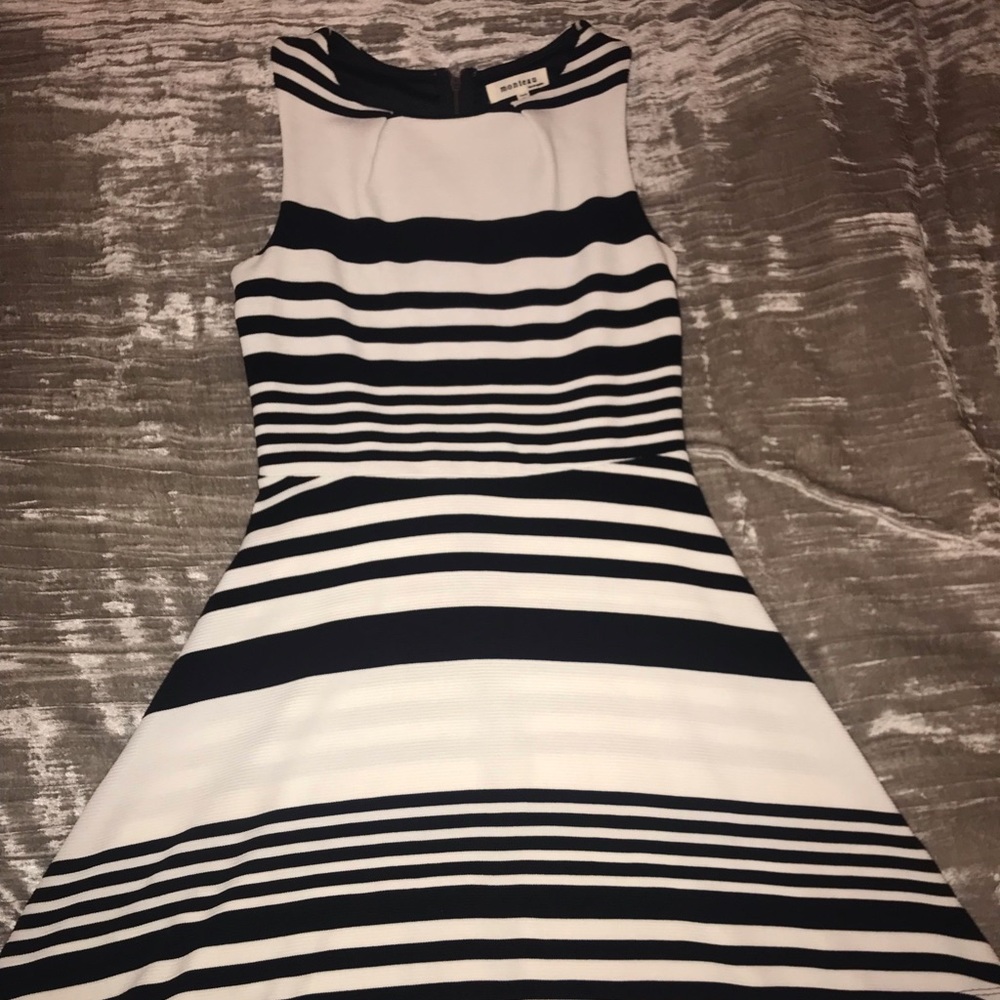 Black and White Stripped Cocktail Dress